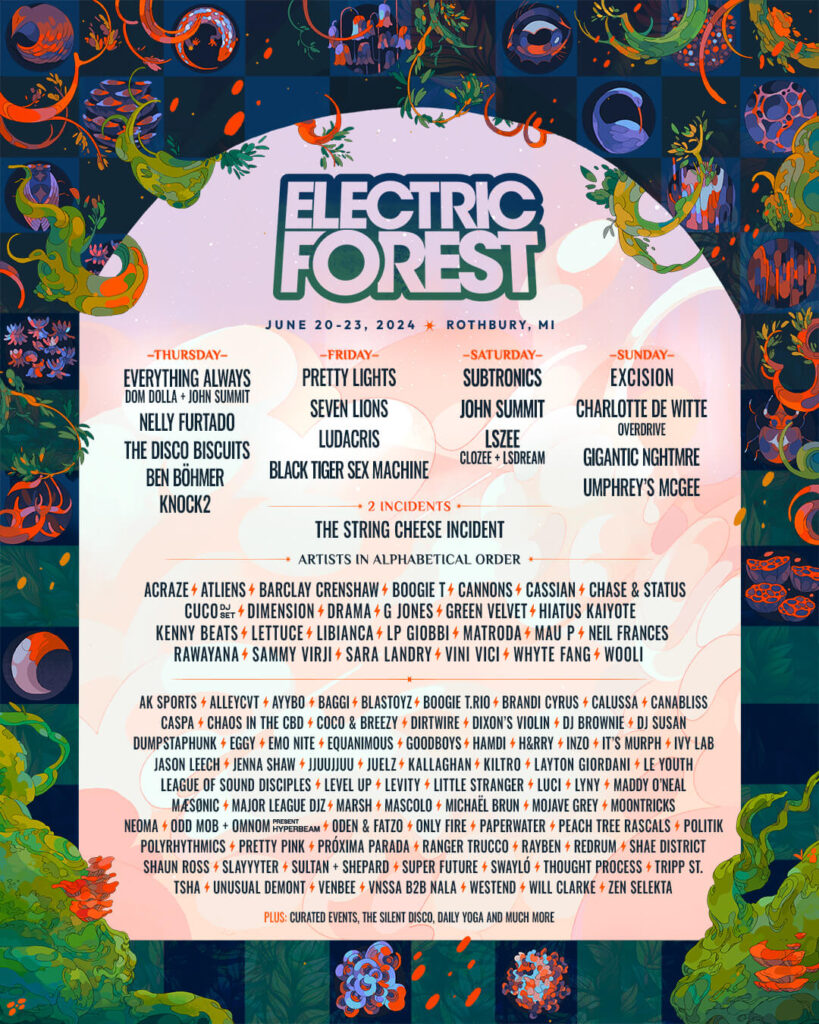 Electric Forest 2024 Music Lineup