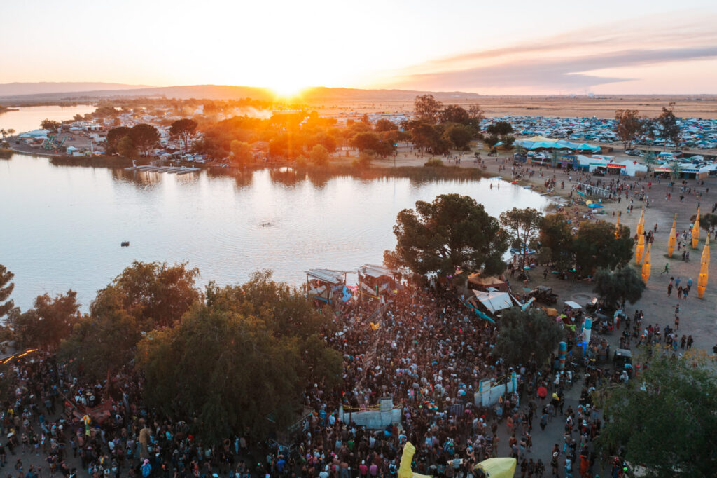 Aerial view of the junkyard stage at lightning in a bottle 2024. Picture taken by Jamal Eid Instagram: @jamal.eid