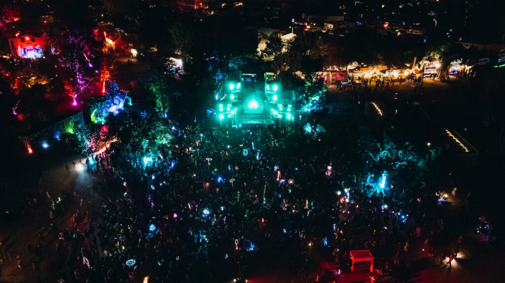 Aerial view of the stacks stage at lightning in a bottle 2024. Picture taken by Matt Gucci Instagram: @gucciphoto