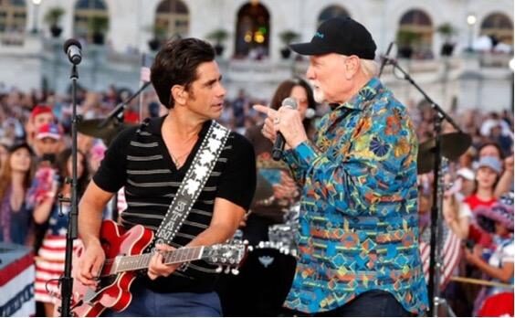 Actor, producer and musician John Stamos and The Beach Boys’ Mike Love