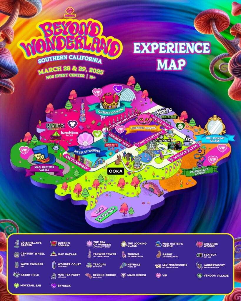 Beyond Wonderland Southern California 2025 Experience Map